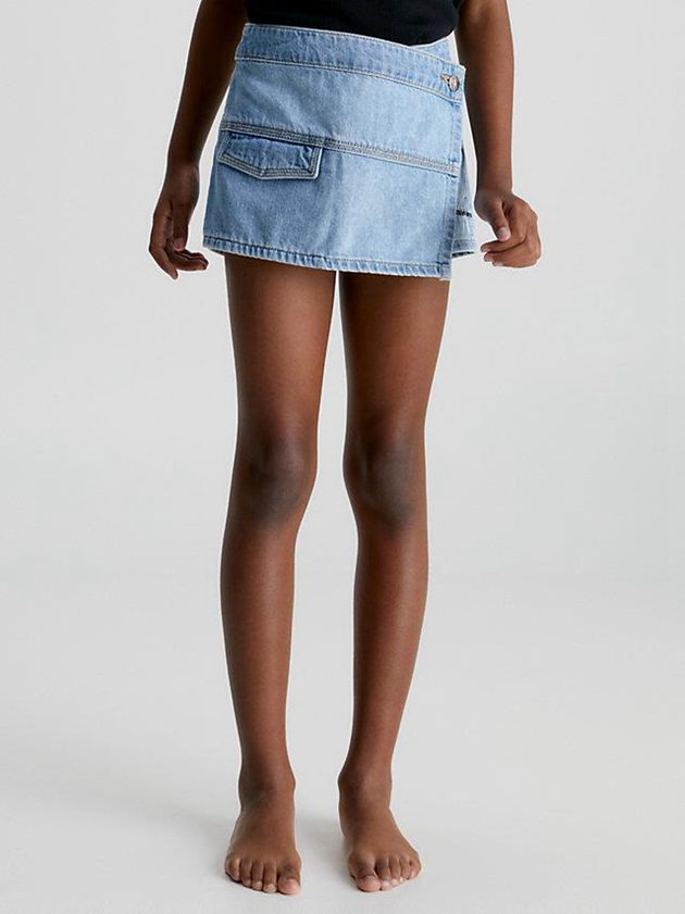 Calvin Klein USA Denim Mini Girls Skirt Blue 3429675-HL